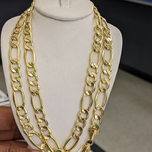 10kt Real Gold Figaro Chain 9.5mm 30 inches